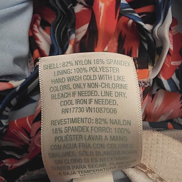 Kona Sol Tropical Floral Crossback One Piece Swimsuit - Picture 10 of 13